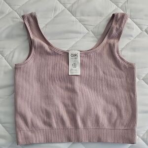 Athleta Dusty Pink Ribbed Crop Top